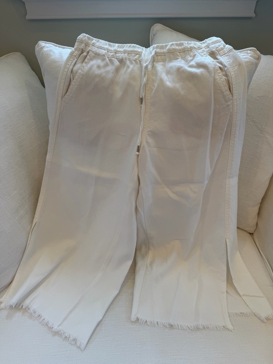 Anthropologie Pants - Anthropologie White Wide-Leg Drawstring Pants